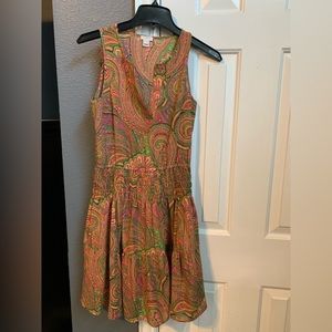 J.Crew Printed Sleeveless Tiered dress Size 00